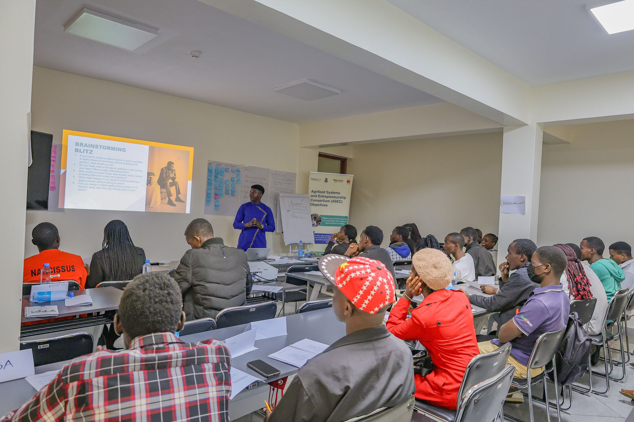 Youth participants in a training session